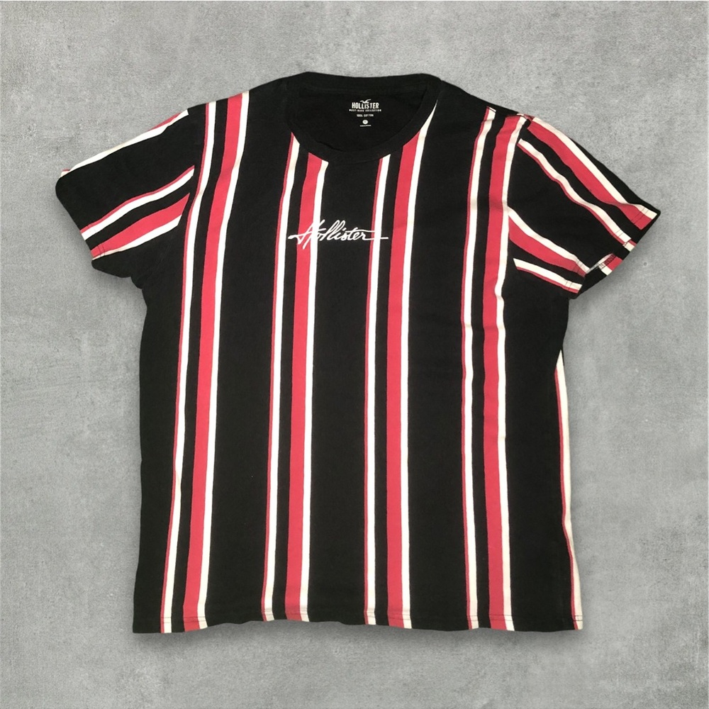 Hollister center logo Striped multi color t-shirt Streetwear